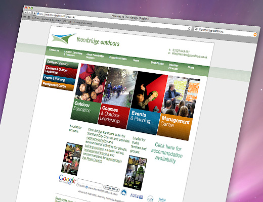 redesigned thornbridge outdoor website