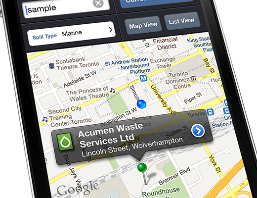 uk spill iphone app map locator